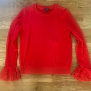 JCrew red sweater with fun bell sleeve